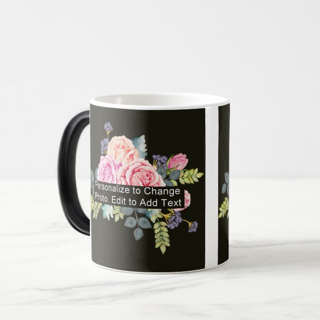 Custom One Photo Artwork Slogan 11 oz Morphing Color Morph Mug (Front Left)