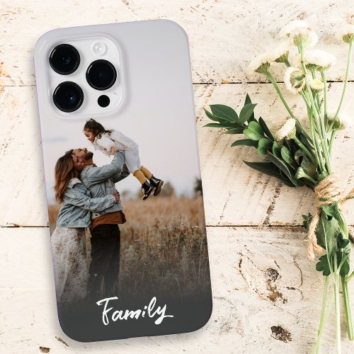 Custom One Photo Family Portrait Faded Text Case_Mate iPhone 14 Pro Max Case