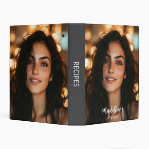 Custom One Photo Recipes 3 Ring Binder