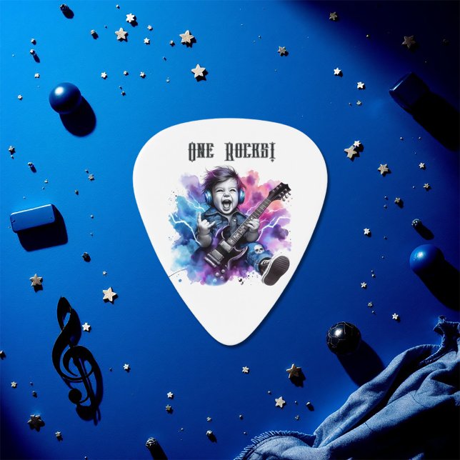 Custom “One Rocks” Baby Guitar Pick Party Favor (Custom “One Rocks” Baby Guitar Pick Party Favor)
