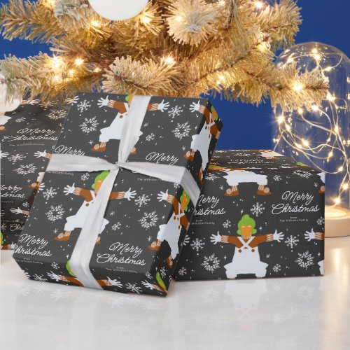Custom Oompa Loompa Christmas Snowflake Graphic Wrapping Paper