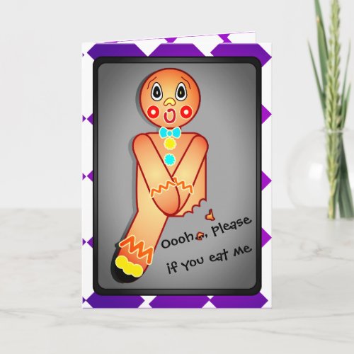 Custom Oooh Do Not Eat Me Gingerbread Man Holiday Card