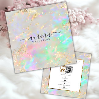 Custom Opal Glow Gold Accent Calling Card