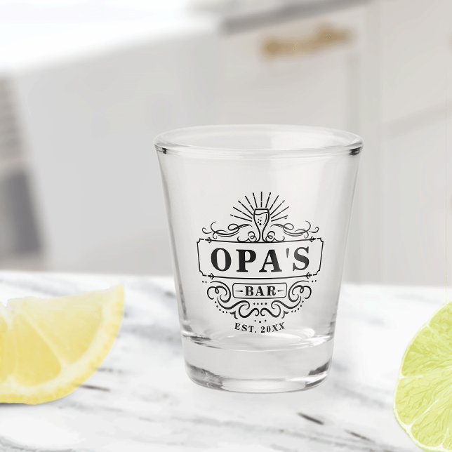 Custom Opa's Bar Year Established Shot Glass (Creator Uploaded)