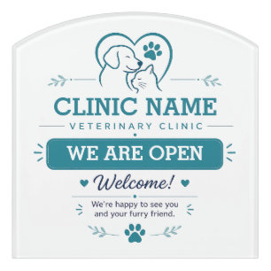  Custom Open Closed Veterinary Clinic  Door Sign