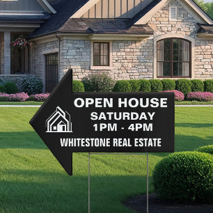 Custom Open House Black Arrow Yard Sign