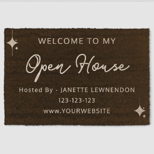 Custom Open House Doormat – Personalized Realtor W Fiber Doormat