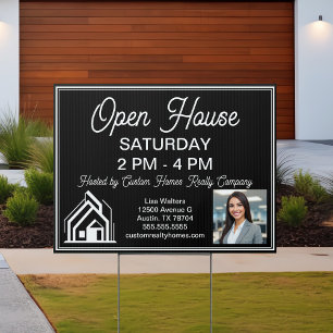 Custom Open House Real Estate Agent Photo Yard Sign
