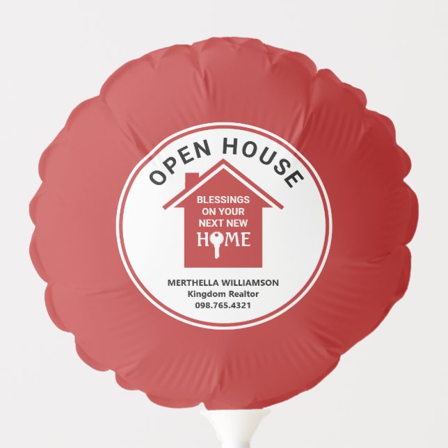 Custom OPEN HOUSE Realtor Balloon (Front)