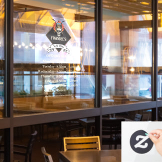 Custom Opening times Retro Welding workshop logo Window Cling