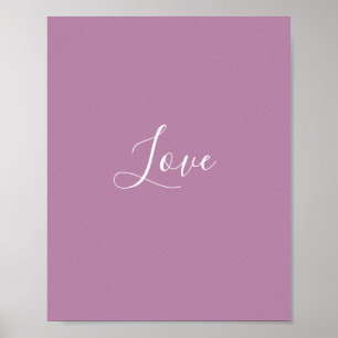 Custom Opera Mauve Solid Color Minimalist Wedding  Poster