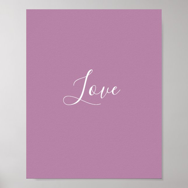 Custom Opera Mauve Solid Color Minimalist Wedding  Poster (Front)