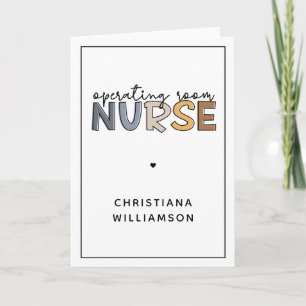 Custom Operating Room Nurse OR Nurse Appreciation Card