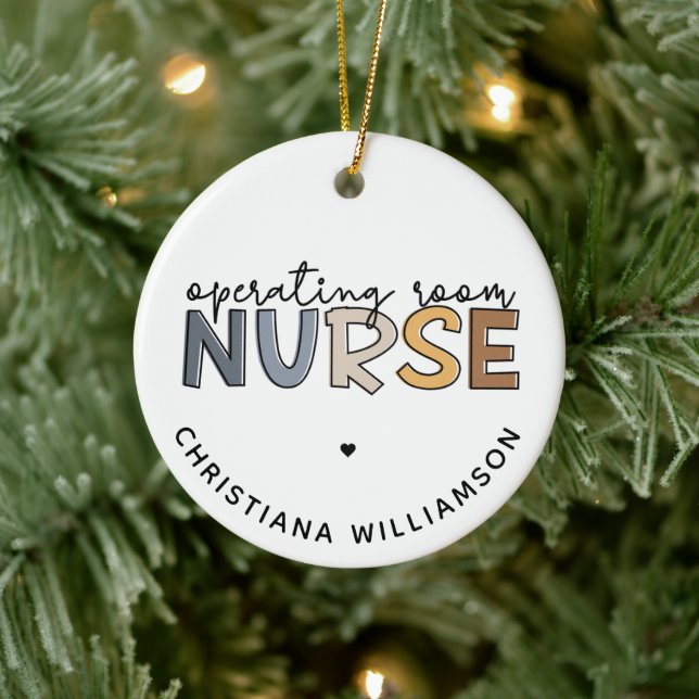 Custom Operating Room Nurse OR Nurse Appreciation Ceramic Ornament (Tree)