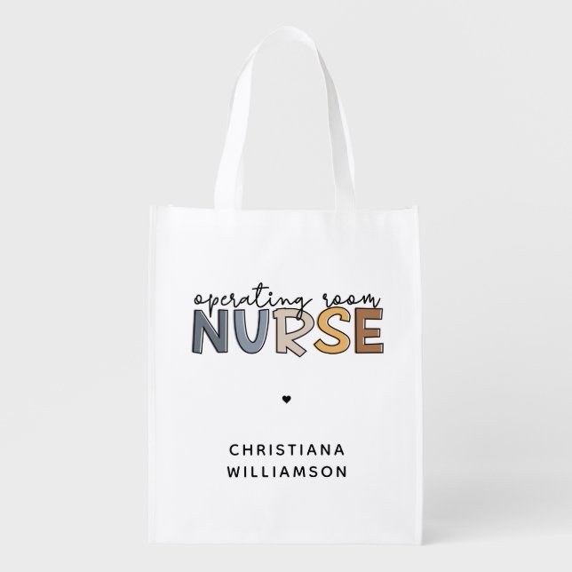 Custom Operating Room Nurse OR Nurse Appreciation Grocery Bag (Front)