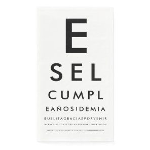 Custom Ophthalmology Eye Chart Paper Guest Towels