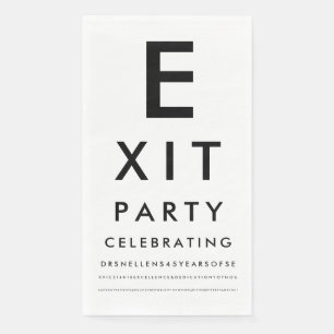Custom Optometrist Reading Test Retirement Party Paper Guest Towels