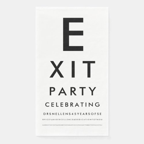 Custom Optometrist Reading Test Retirement Party
