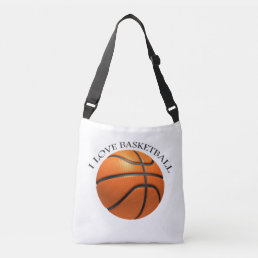 Custom orange and black leather basketball crossbody bag