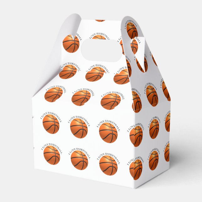 Custom orange and black leather basketball favor boxes (Back Side)