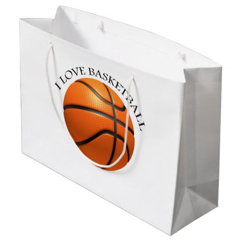 Custom orange and black leather basketball large g large gift bag