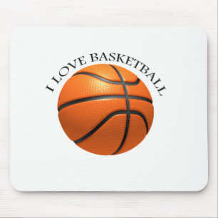 Custom orange and black leather basketball mouse pad
