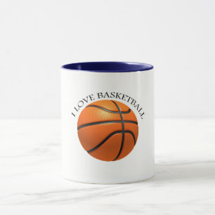 Custom orange and black leather basketball mug