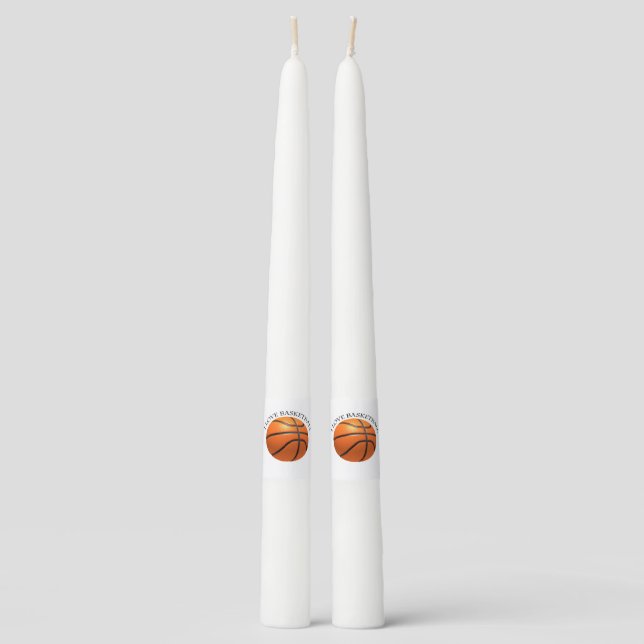 Custom orange and black leather basketball taper candle
