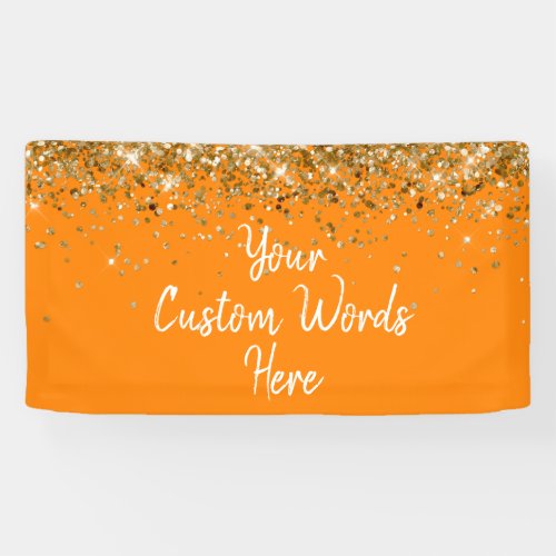 Custom Orange and Gold Birthday Party Photo Booth