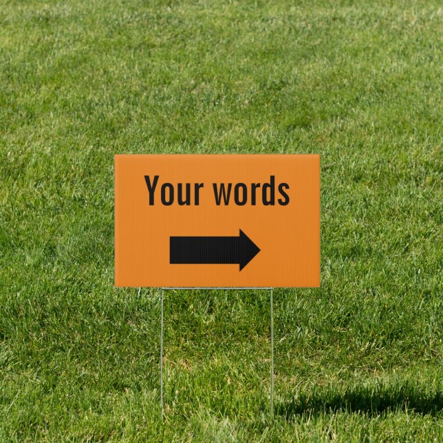 Custom Orange Arrow Sign (Insitu)