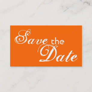 Custom orange back save the date wedding cards