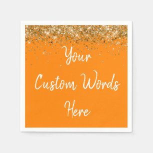 Custom Orange Birthday Party Anniversary Graduate Napkins