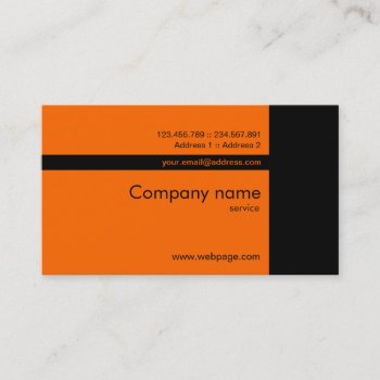 Custom Orange Black Business Card by tashatzazzle at Zazzle