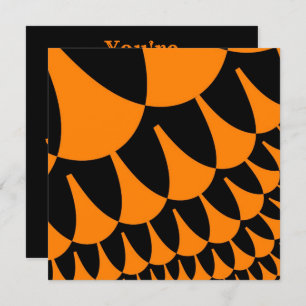 Custom Orange Black Scales Invitation