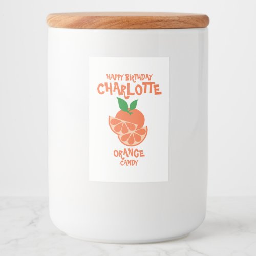 Custom Orange Candy Jar Label