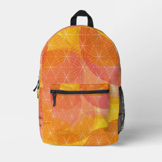 Custom Orange Colorful Geometric Pattern Aesthetic Printed Backpack