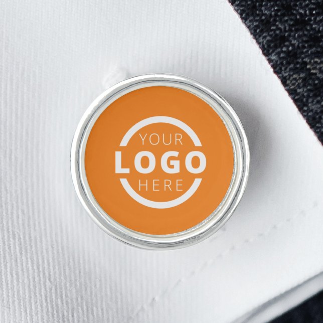 Custom Orange Company Business Logo Employee Staff Cufflinks (Creator Uploaded)