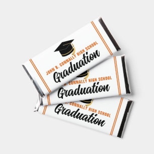 Custom Orange Congratulations Graduation Party Hershey Bar Favors