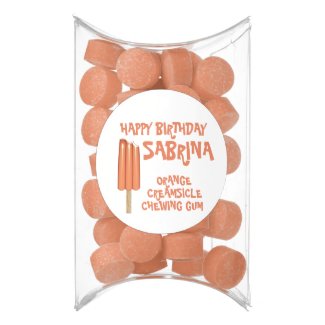 Custom Orange Creamsicle Happy Birthday Chewing Gum Favors