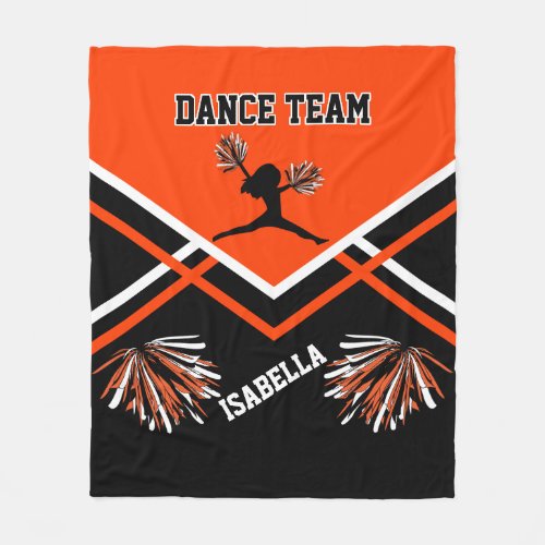 Custom _ Orange Dance Team Fleece Blanket