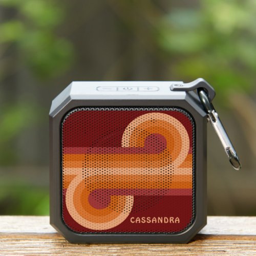 Custom Orange Dark Maroon Red Retro Art Pattern Bluetooth Speaker