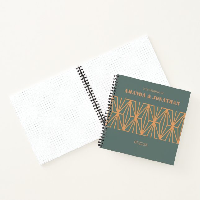 Custom Orange Design Wedding Guest Book (Inside)