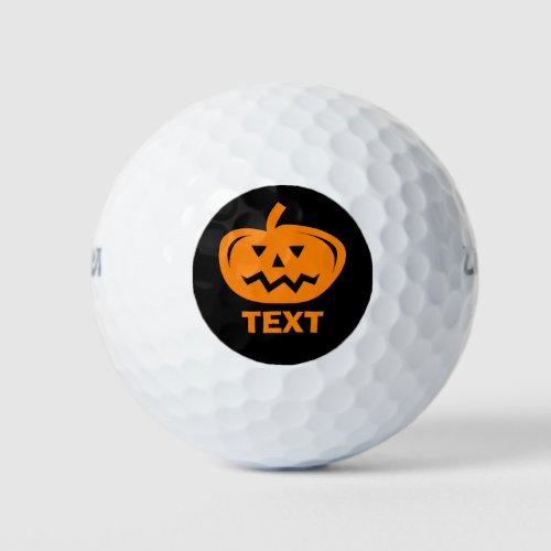 Custom orange Halloween pumpkin head golf balls