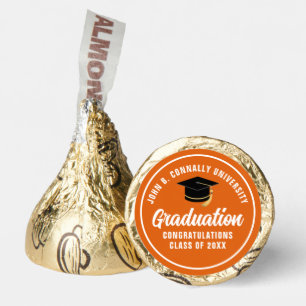 Custom Orange High School Graduation Party Hershey®'s Kisses®