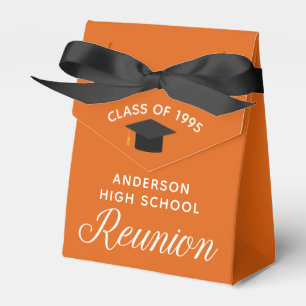 Custom Orange High School Reunion Party Favor Boxes