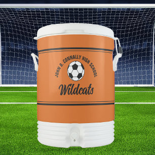 Custom Orange High School Soccer Team Beverage Cooler