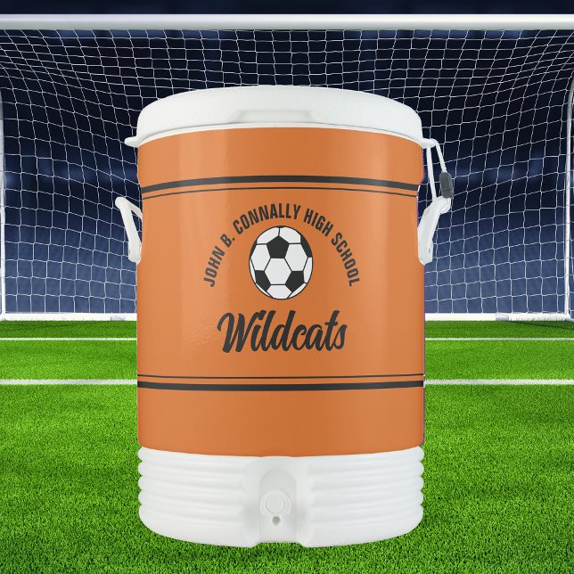 Custom Orange High School Soccer Team Beverage Cooler (Creator Uploaded)