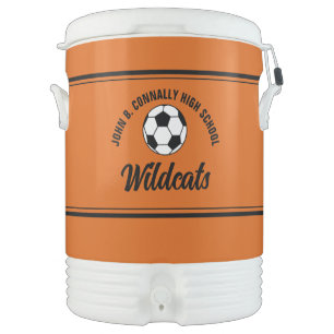 Custom Orange High School Soccer Team Beverage Cooler