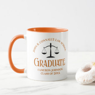 Custom Orange Law School Graduation Keepsake Mug