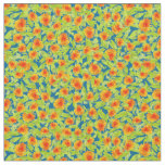 Custom Orange Marigold Pattern Floral Fabric